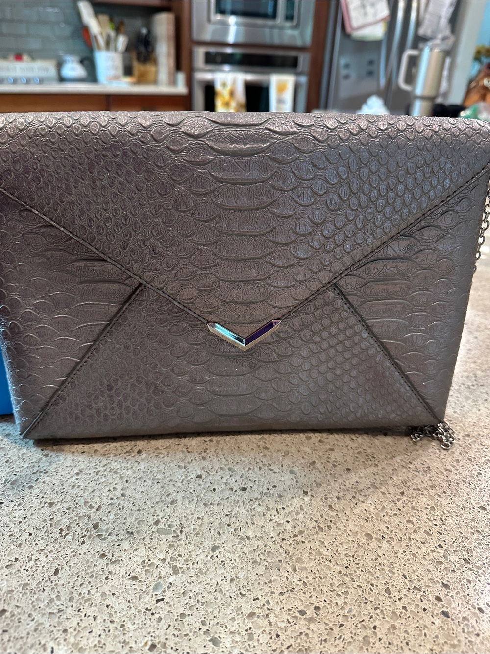 Envelope-Style Women's Clutch in stunning silver color!